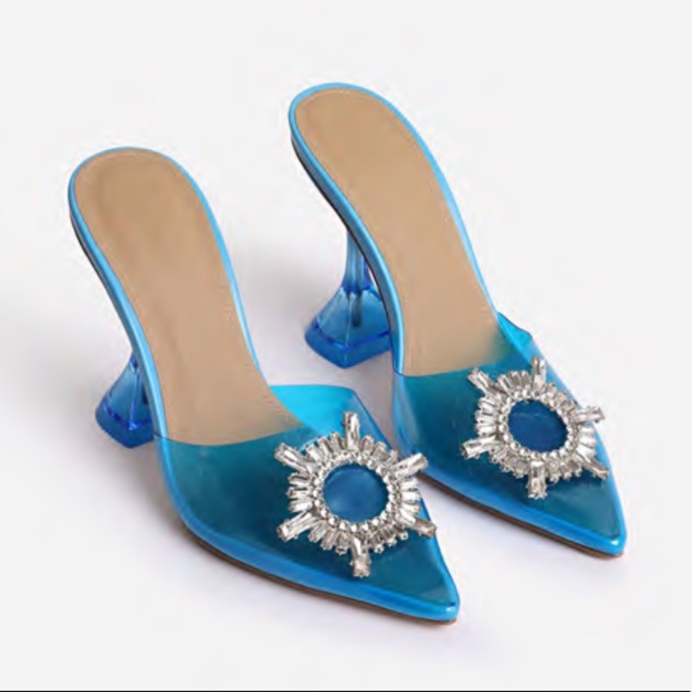 Barbie Blue Diamante Mules - Picture 3 of 4